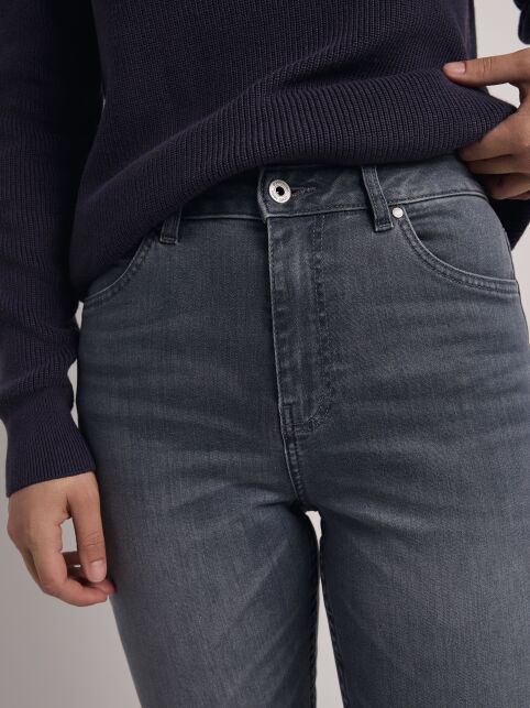 Джинсы skinny с высокой посадкой и эффектом потертости CON-669 - купить в интернет-магазине Conte