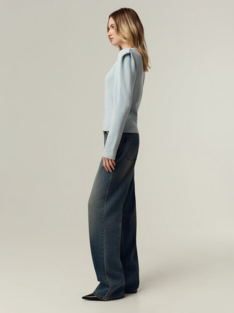 Джемпер полуприлегающего силуэта с акцентной линией плеч LDK2572 - купить в интернет-магазине Conte