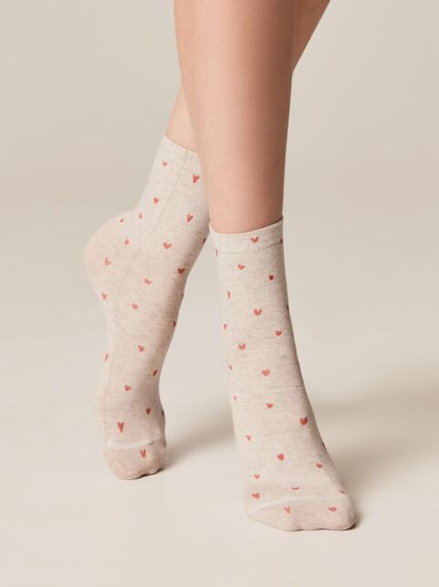 Носки с принтом из смесовой пряжи с хлопком и льном «Love» - купить в интернет-магазине Conte