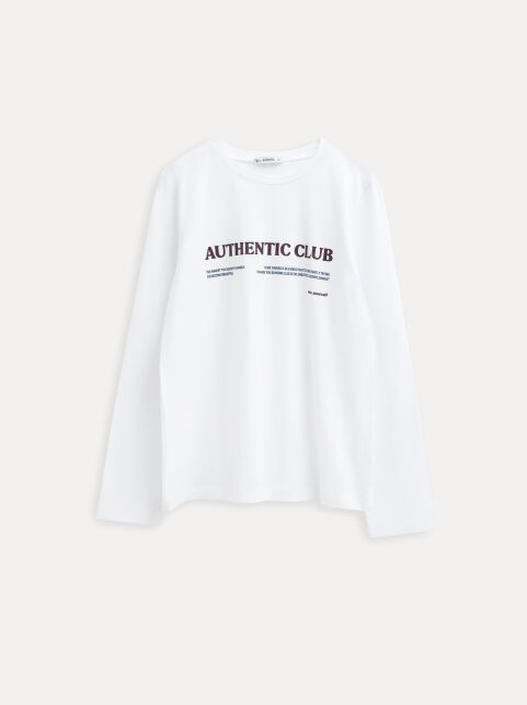 Лонгслив из хлопка с рисунком «Authentic club» - купить в интернет-магазине Conte