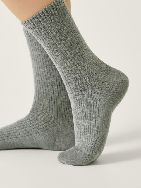 Удлинённые хлопковые носки CLASSIC в рубчик - купить в интернет-магазине Conte