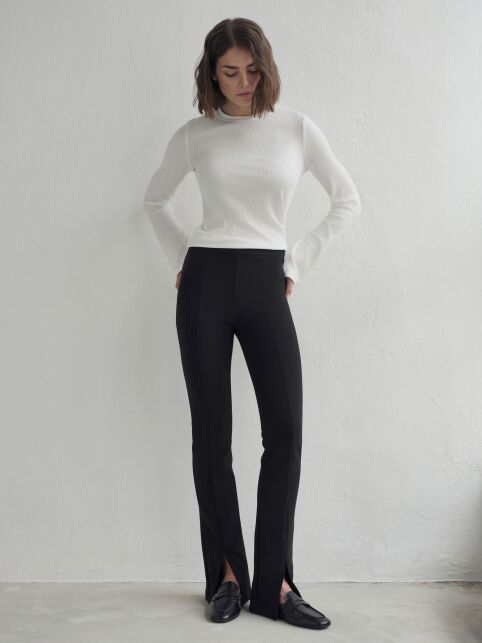 Брюки с высокой посадкой и разрезами по центру низа LBK 2505 - купить в интернет-магазине Conte