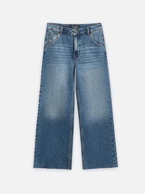 Джинсы wide leg из eco-friendly денима с эффектом потёртостей CON-805 - купить в интернет-магазине Conte