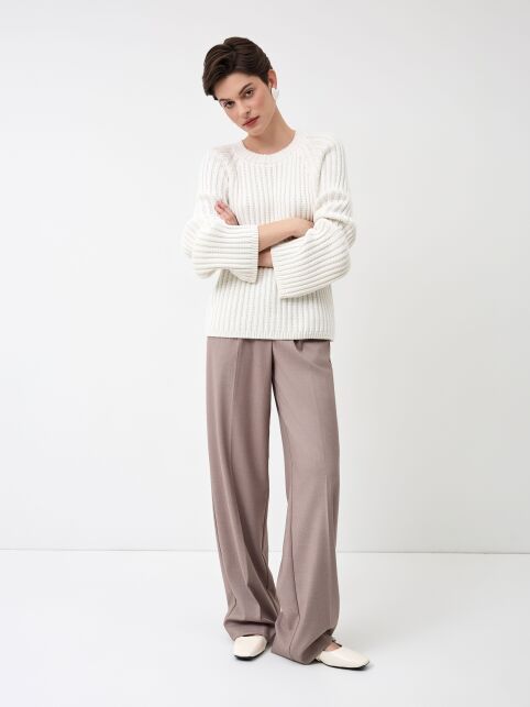 Джемпер объёмного силуэта из хлопковой пряжи LDK 24117 - купить в интернет-магазине Conte