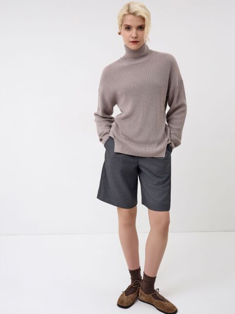 Джемпер свободного силуэта с отложным воротником стойкой LDK 24108 - купить в интернет-магазине Conte
