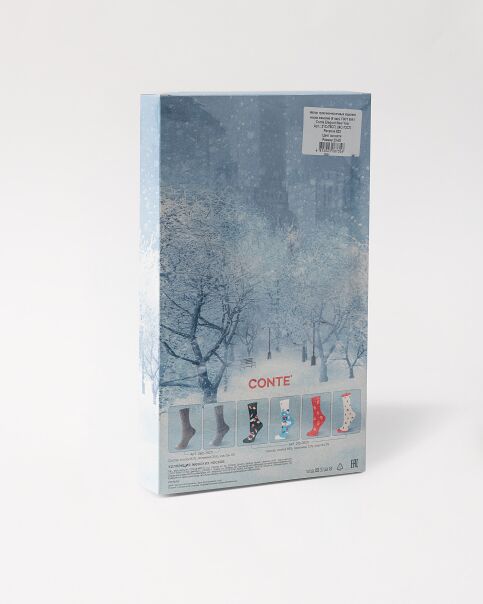 Адвент-календарь с носками из зимней коллекции NEW YEAR (6 пар) - купить в интернет-магазине Conte