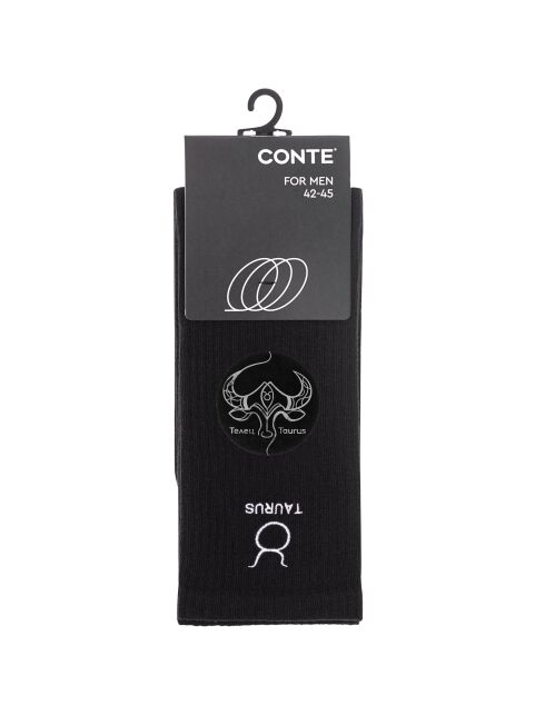 Удлинённые хлопковые носки с вышивкой «Телец» - купить в интернет-магазине Conte