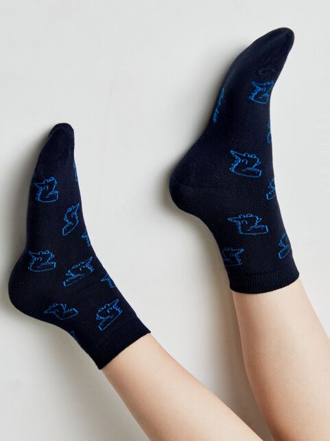 Махровые темно-синие носки SOF-TIKI с рисунком «Динозавры» - купить в интернет-магазине Conte
