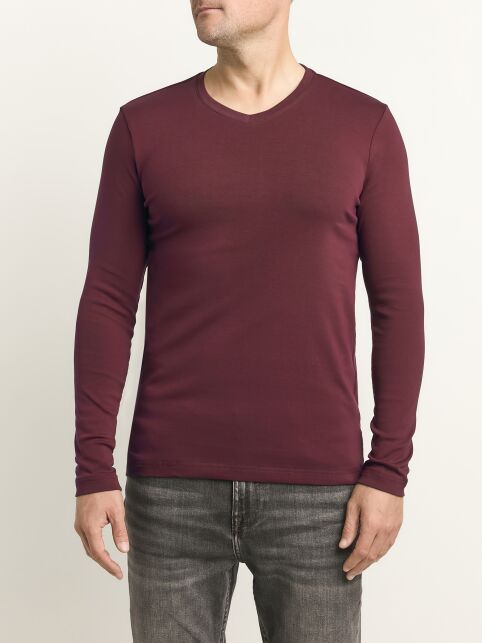 Лонгслив из хлопка с V-образным вырезом горловины BASIC MEN MD 4032 - купить в интернет-магазине Conte