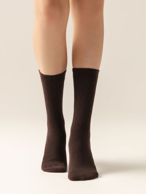 Удлинённые носки с хлопком и рисунком «зигзаги» - купить в интернет-магазине Conte