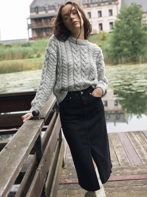 Укороченный джемпер с косами LDK 243 - купить в интернет-магазине Conte