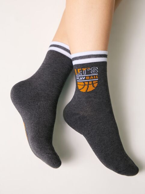 Хлопковые темно-серые носки SOF-TIKI с махровой стопой - купить в интернет-магазине Conte