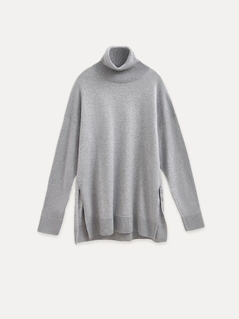 Джемпер с отложным воротником-стойкой и разрезами по бокам LDK 24109 - купить в интернет-магазине Conte
