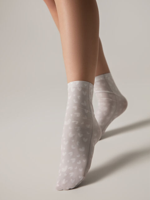 Носки с рисунком «Белые сердечки» - купить в интернет-магазине Conte