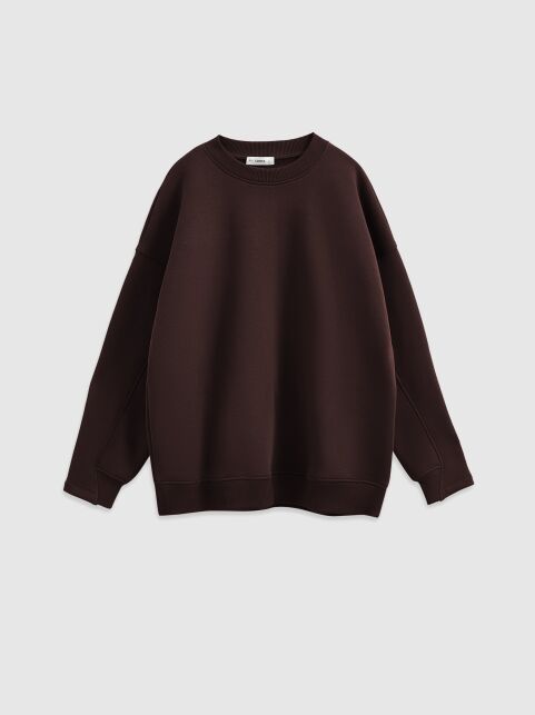 Свободный свитшот из футера с акцентными манжетами LD 3229 - купить в интернет-магазине Conte