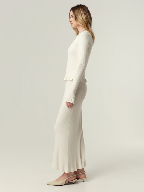 Юбка-midi с воланом из пряжи с вискозой LDK2574 - купить в интернет-магазине Conte