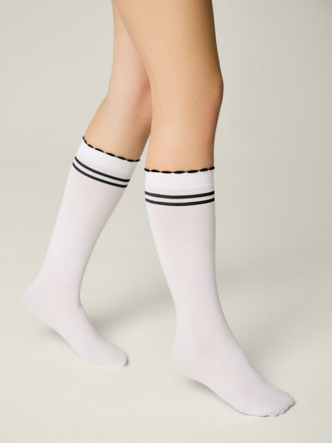 Гольфы с контрастными полосами из микрофибры LUCKY - купить в интернет-магазине Conte