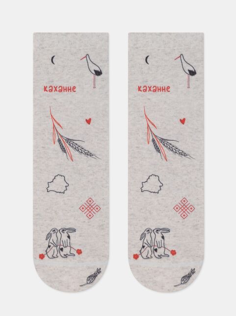 Носки из смесовой пряжи с хлопком и льном «Каханне», модель 641 - купить в интернет-магазине Conte