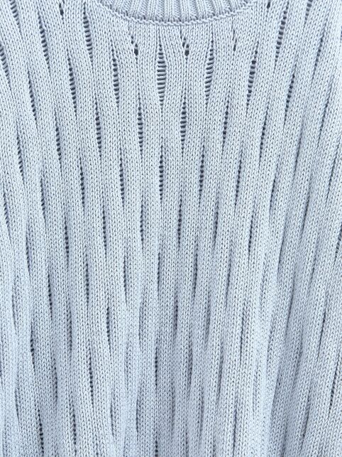 Ажурный джемпер свободного силуэта из пряжи с хлопком LDK 24119 - купить в интернет-магазине Conte