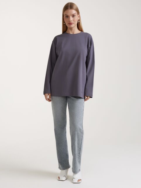 Лонгслив свободного кроя из хлопка LD 3142 Лонгслив свободного кроя из хлопка LD 3142 - купить в интернет-магазине Conte