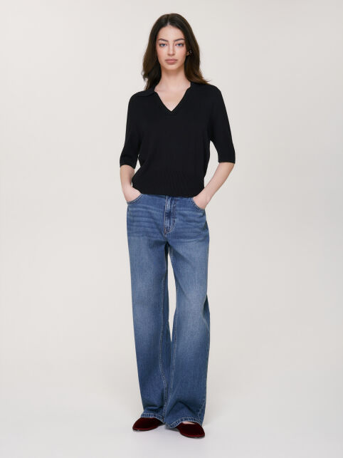 Джемпер-поло прямого силуэта из пряжи с вискозой LDK2578 - купить в интернет-магазине Conte