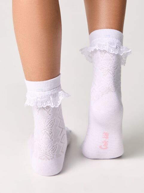 Хлопковые носки TIP-TOP с кружевной лентой, модель 078 - купить в интернет-магазине Conte