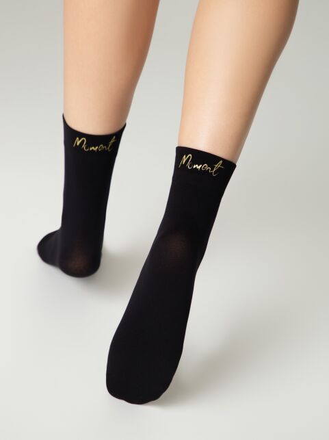 Матовые носки с сияющей термоаппликацией Moment - купить в интернет-магазине Conte