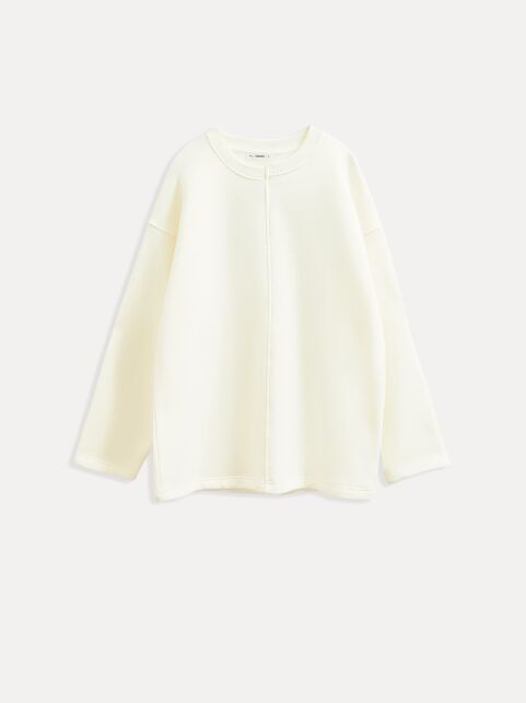 Джемпер из футера с ассиметричной планкой на горловине LD 3231 - купить в интернет-магазине Conte