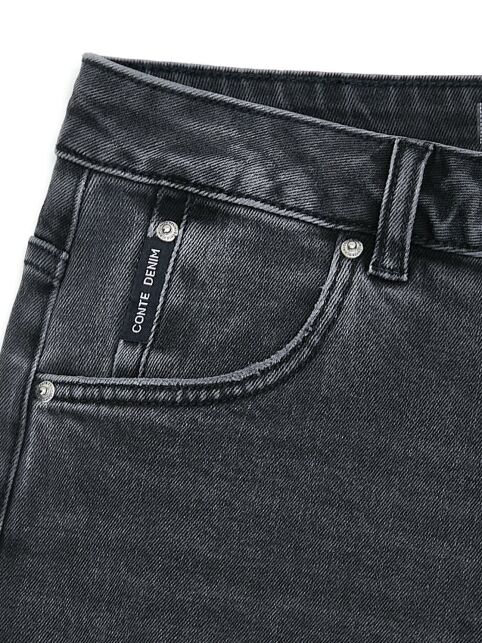 Чёрные джинсы straight ULTRA-LONG с эффектом потёртостей СON-799 - купить в интернет-магазине Conte