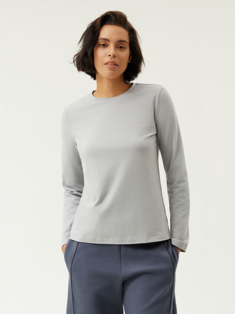Лонгслив из хлопка с прямого кроя BASIC COLLECTION - купить в интернет-магазине Conte