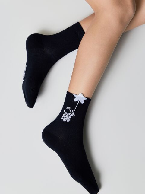 Удлиненные носки в рубчик с декоративным пикотом “Astronaut” - купить в интернет-магазине Conte