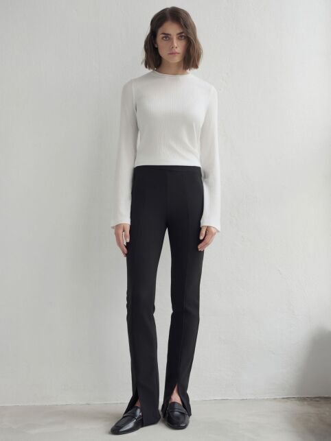 Брюки с высокой посадкой и разрезами по центру низа LBK 2505 - купить в интернет-магазине Conte