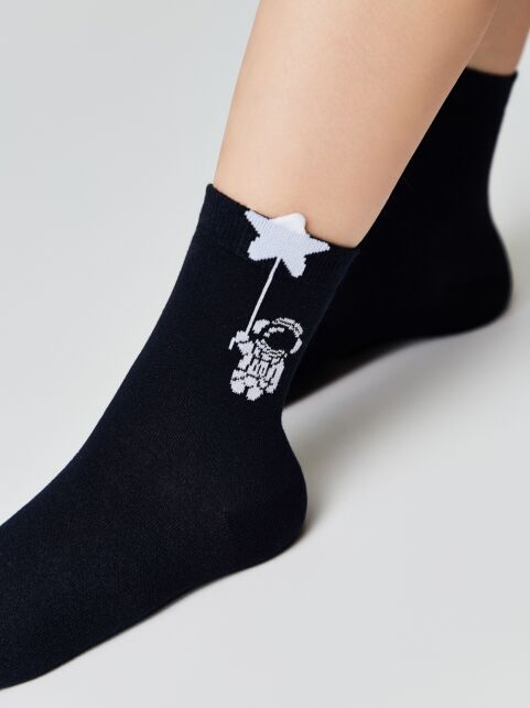 Удлиненные носки в рубчик с декоративным пикотом “Astronaut” - купить в интернет-магазине Conte