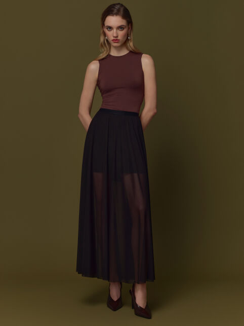 Юбка из эластичной сетки на подкладке LU 3595 - купить в интернет-магазине Conte