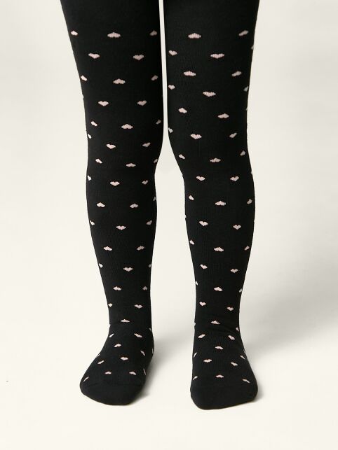 Колготки SOF-TIKI темно синие (махровые внутри) с рисунком "сердечки" - купить в интернет-магазине Conte
