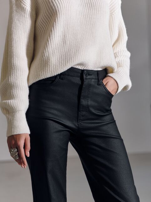 Черные джинсы straight «под кожу» с высокой посадкой CON-710 - купить в интернет-магазине Conte