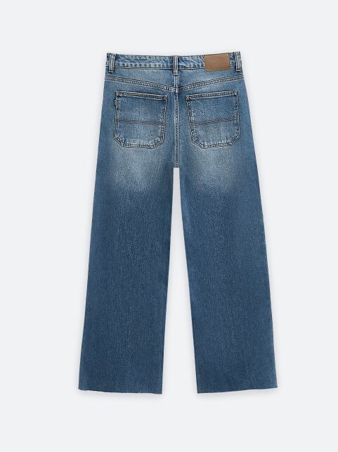 Джинсы wide leg из eco-friendly денима с эффектом потёртостей CON-805 - купить в интернет-магазине Conte