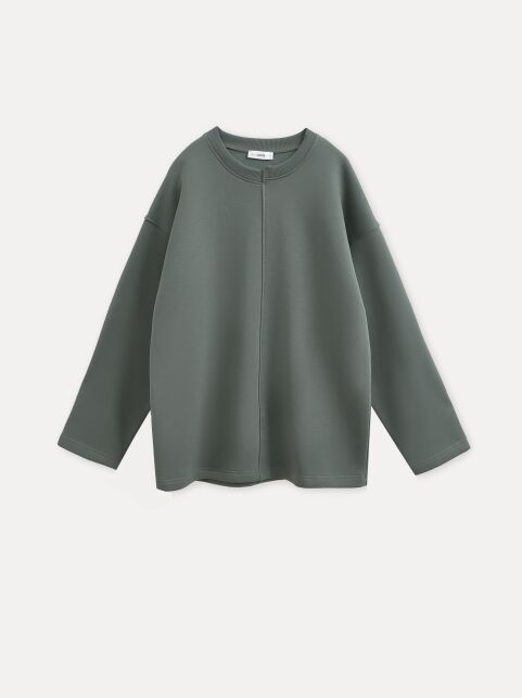 Джемпер из футера с ассиметричной планкой на горловине LD 3231 - купить в интернет-магазине Conte