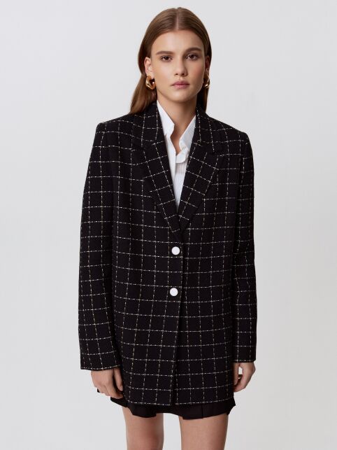 Жакет в клетку из твида LJ 3265 - купить в интернет-магазине Conte