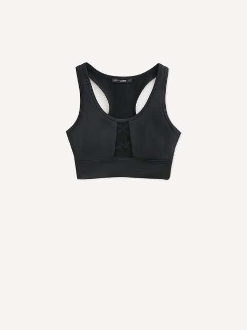 Укороченный спортивный топ со вставкой из сетки LTD 3094 - купить в интернет-магазине Conte