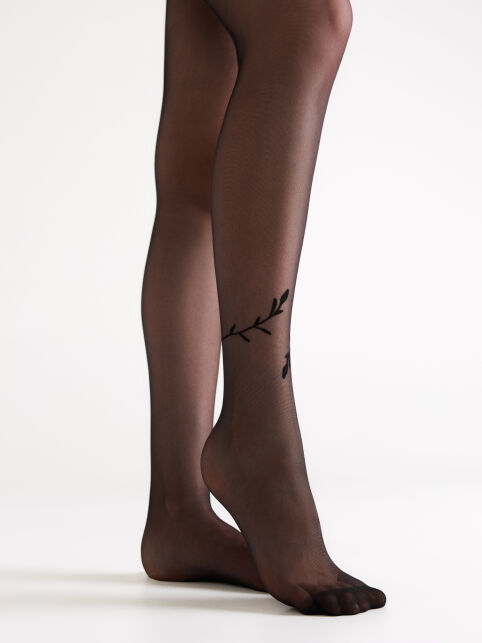 Колготки с рисунком «лиана» из чёрной нити LIANE - купить в интернет-магазине Conte