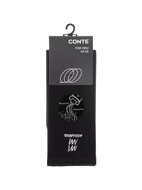 Удлинённые хлопковые носки с вышивкой «Водолей» - купить в интернет-магазине Conte