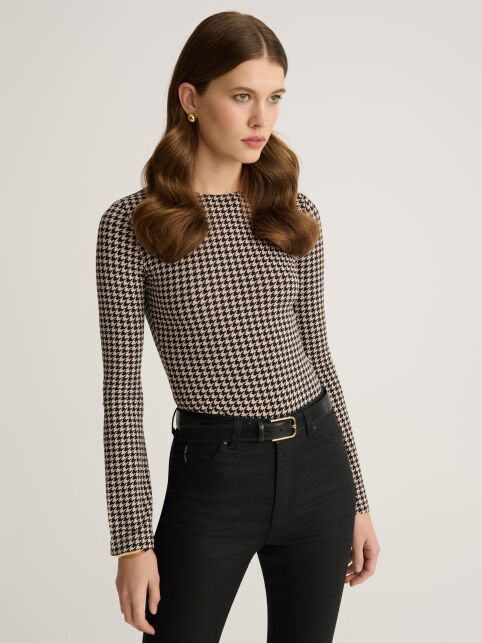 Боди в гусиную лапку с расклешенными рукавами LBD 3145 - купить в интернет-магазине Conte