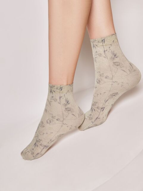 Сияющие носки с рисунком "Flower art" - купить в интернет-магазине Conte