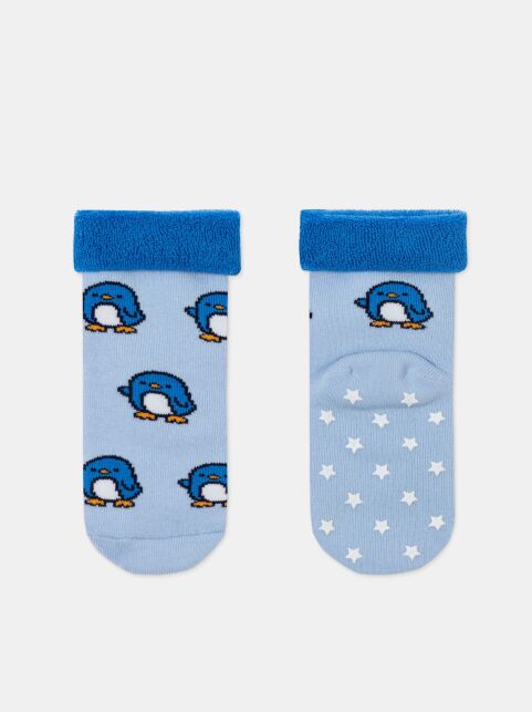 Махровые голубые носки SOF-TIKI с антискользящей стопой - купить в интернет-магазине Conte