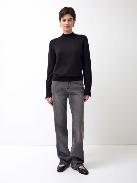 Джемпер из хлопка и модала с разрезами на манжетах LDK 24106 - купить в интернет-магазине Conte