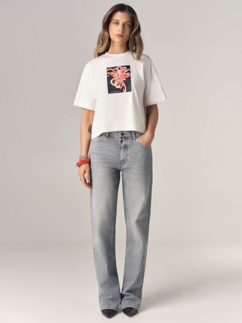 Хлопковая футболка Floriography с рисунком «Хризантема» LD 3469 - купить в интернет-магазине Conte