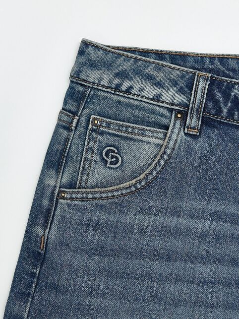 Джинсы wide leg из eco-friendly денима с эффектом потёртостей CON-805 - купить в интернет-магазине Conte