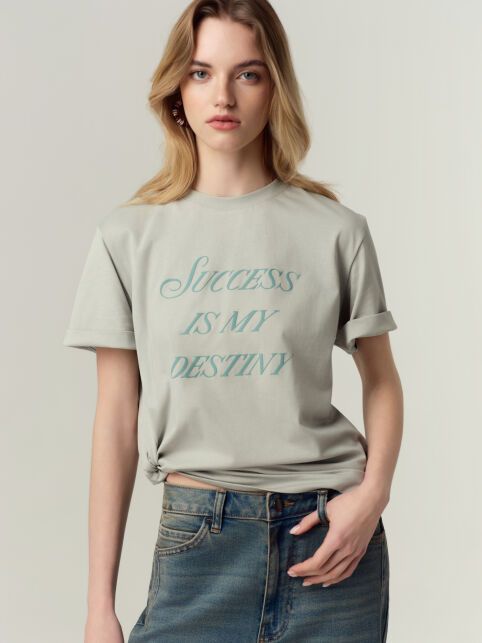 Футболка из хлопка с рисунком «Success is me destiny» LD 3029 - купить в интернет-магазине Conte