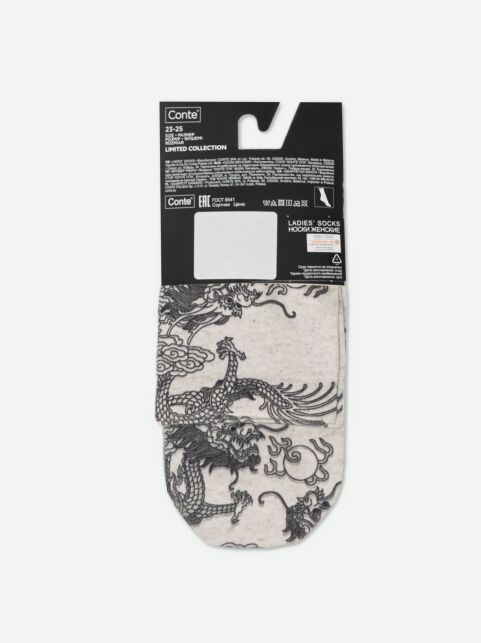 Носки с принтом из смесовой пряжи с хлопком и льном «Dragon» - купить в интернет-магазине Conte